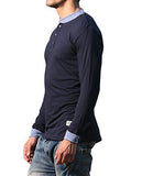 Alan Jones Solid Men's Henley - NEIGHBOUR JOY