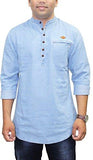 Kuons Avenue Men's Denim Kurta Shirt (KACLFS1169XL_Icewash_X-Large) - NEIGHBOUR JOY