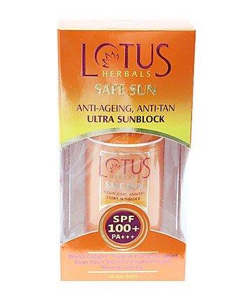 Lotus Herbals Safe Sun Anti Ageing Anti Tan Ultra Sunblock SPF-100+ PA+++, 30ml