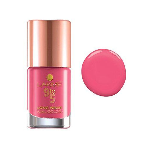 Lakme 9 to 5 Long Wear Nail Color, Rose Rush, 9 ml