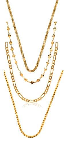 Charms Gold Plated Chain Necklace Set For Men & Boys (Pack Of 4) - NEIGHBOUR JOY