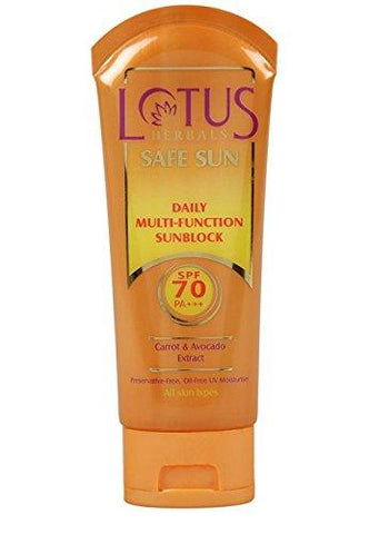 Lotus Herbals Safe Sun Daily Multi Function Sunblock SPF-70, 60g