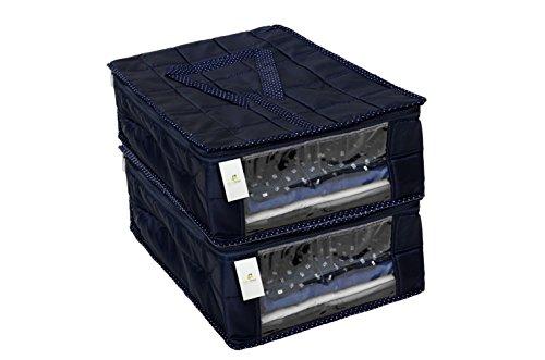 Homestrap Shirt Cover Quilted/ Wardrobe Organizer - Blue - Set of 2 - NEIGHBOUR JOY