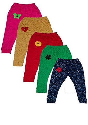 T2F Girls' Leggings (Pack Of 5) (T2FKLEGCN03_Multi_4-5 YRS) (T2FKLEGCN03)