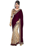 Sarees (Women's Clothing Saree For Women Latest Design Wear Sarees New Collection in MAROON Coloured VELVET Material Latest Saree With Designer Blouse Free Size Beautiful Saree For Women Party Wear Offer Designer Sarees With Blouse Piece) - NEIGHBOUR JOY