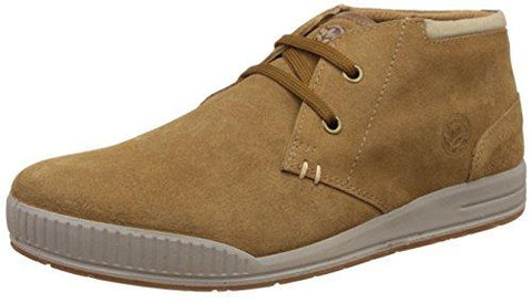 Woodland Men's Camel Leather Sneakers - 8 UK/India (42 EU)