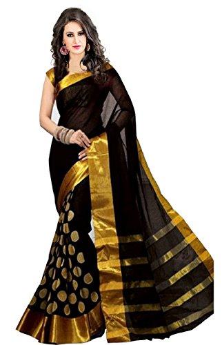 Perfectblue Cotton Silk Saree (Pb0Black Goli_Black) - NEIGHBOUR JOY