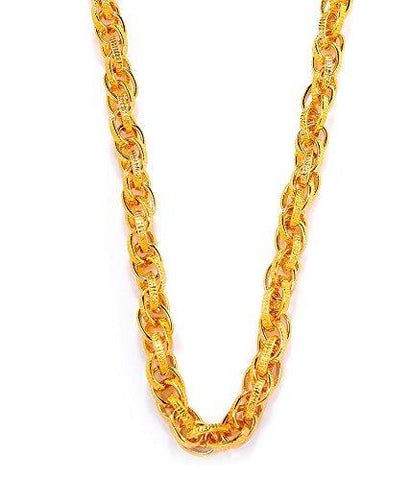 Goldnera 30 Inches Long Interlocked Gold Non-Precious Metal Chain For Men - NEIGHBOUR JOY