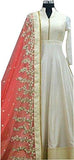 Rangrasiya Women'S Silk Salwar Suit Set (Whitemoti_Pink_Free Size) - NEIGHBOUR JOY