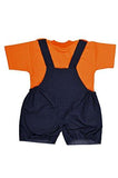 Kuchipoo Baby Dungaree Kids Dungaree Set (KUC-DUN-123, Blue & Orange, 0-6 Months) - NEIGHBOUR JOY