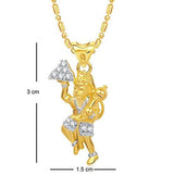 VK Jewels The Jai Hanuman Gold and Rhodium Plated Alloy God Pendant for Men & Women made with Cubic Zirconia - P1398G [VKP1398G]