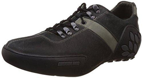 Woodland Men's Black Leather Sneakers - 9 UK/India (43 EU)