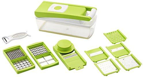 Ganesh Vegetable Dicer,12 Cutting Blades, Green - NEIGHBOUR JOY