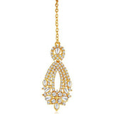 Sukkhi Gold Plated Australian Diamond Choker Necklace With Drop Earring & Mangtika For Women