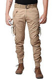 Krystle Men's Cotton Solid Relaxed Fit Zipper Cargo Jogger Pants - NEIGHBOUR JOY