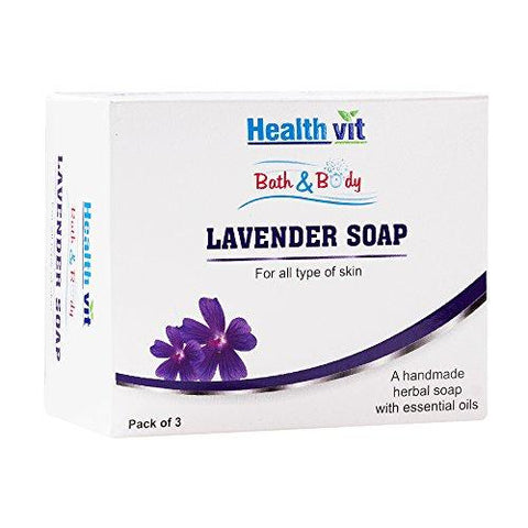 Healthvit Bath & Body Lavender Soap 75g - Pack of 3