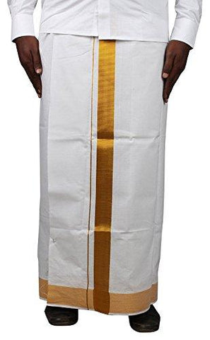 Ramraj DF Men's Cotton Dhoti (DF05_White)