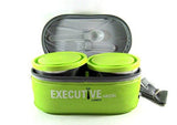 Milton Executive Lunch Box Soft Insulated Tiffin Box (2 SS Container,1 Microwave Safe Container),Green