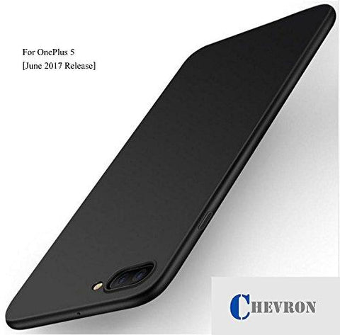 Chevron ChevSleek Series 360 Degree Protection ChevPremium Powered Chevron Soft Silicon Smooth Texture Feel Back Cover Case For OnePlus 5 - Simply Black - NEIGHBOUR JOY