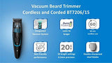 Philips Vacuum Beard Trimmer Cordless  and Corded for Men BT7206/15