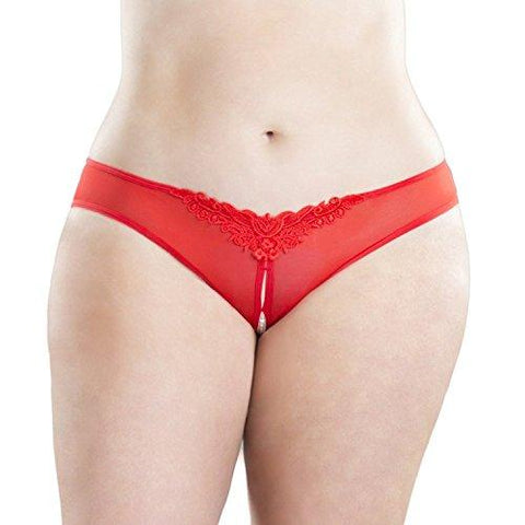MRULIC intimates for women Women Pearl GString And Thongs Solid Low Waist  Underwear RD Red + One size 