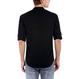 Dennis Lingo Men's Slim Fit Casual Shirt (C201_2_M_Medium_Black) - NEIGHBOUR JOY