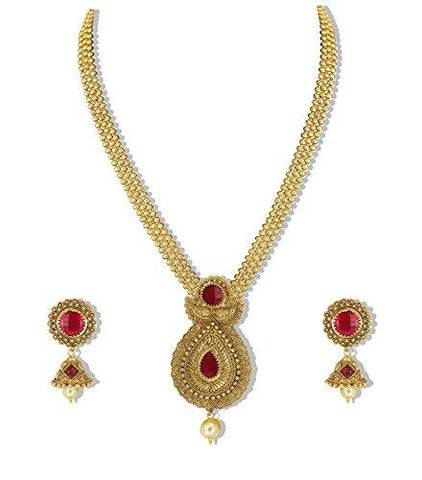 Zaveri Pearls Traditional Non-Precious Metal Necklace Set For Women - ZPFK4409