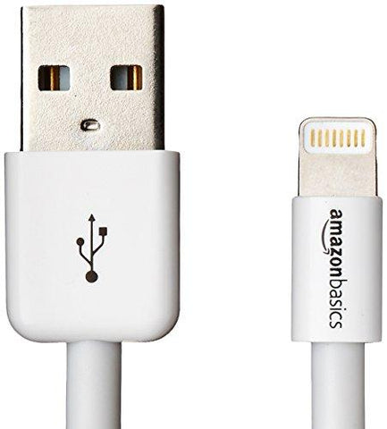 AmazonBasics Apple Certified Lightning to USB Cable - 3 feet (0.9 meters) - White