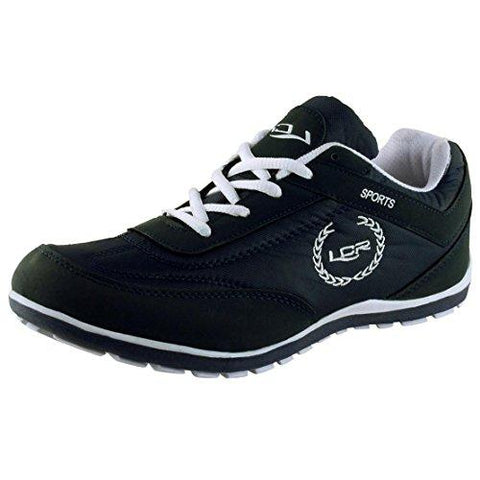 Lancer Men's Black and White Mesh Running Shoes - 7 UK (PERTH BLACK WHITE-41) - NEIGHBOUR JOY