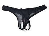 Bomshel Women Crotchless Lingerie Pearl Bead Underwear G-string Thong (Black) - NEIGHBOUR JOY