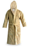 Loomkart Very Fine Export Quality Bath Robes in Beige With Hood in Avioni Zip-Packing- Standard Size - NEIGHBOUR JOY