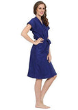 Superior Cotton Royal Blue Bathrobe (Free Size)