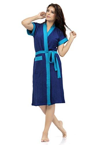 FeelBlue Double Shaded Cotton Bathrobe (Royal-Sky Blue) - NEIGHBOUR JOY