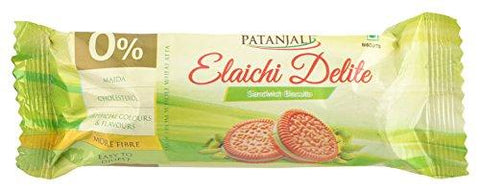 Patanjali Sandwich Biscuits - Elaichi Delite, 75g Pouch - NEIGHBOUR JOY