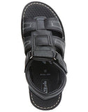 VKC Men's Black Synthetic Leather Sandals (3-VP-3065-BK-G09) - 9 UK