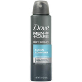 Dove Men+Care Dry Spray Antiperspirant, Clean Comfort 3.8 Oz