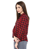 DAMEN MODE WOMEN RED CHECK SHIRT (Small) - NEIGHBOUR JOY