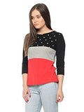 Vvoguish Women's Star Printed Top(VVPNTTP1135BLKGMRD_M_Multi-Coloured_Medium)