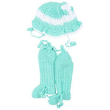 kuchipoo Baby Girls' Hand Knitted Woollen Knee-Long Dress (KUC-FRK-202_Green & White_18-24 months) - NEIGHBOUR JOY