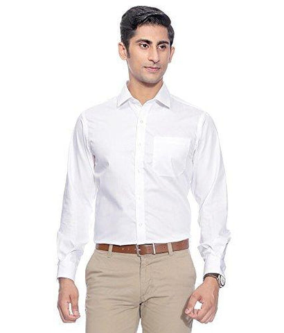 Swisscott White Cotton Formal Slim Fit Full Sleeves Shirts For Men (39)