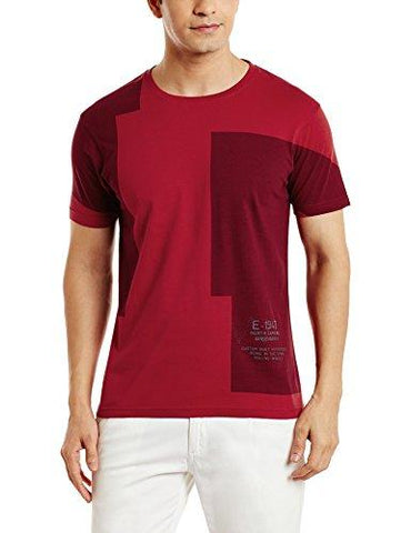 Wrangler Men's T-Shirt (8907222967772_W20256J03538_Medium_Dark Red)