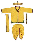 Zacharias Boys' Cotton Ethnic Wear krishna style kurta & dhoti dress (Zach-Krishna-Dress-6-12M_Yellow_6 - 12 Months)