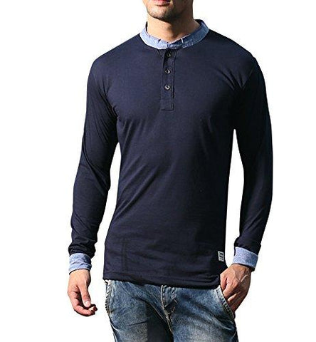 Alan Jones Solid Men's Henley - NEIGHBOUR JOY