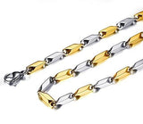 Nakabh Silver Gold Two Tone Italian Stainless Steel Chain Necklace For Men Boys - NEIGHBOUR JOY