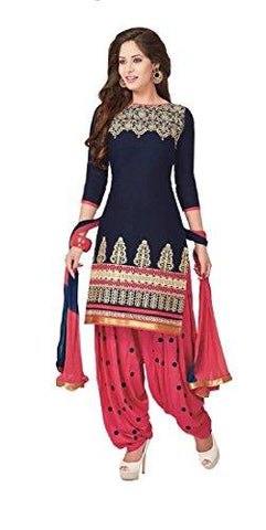 Dress material(Dresses for women party wear Designer Dress Material Today offers buy online in Low Price Sale Blue Color Cotton Fabric Free Size Salwar Suit Material) - NEIGHBOUR JOY