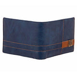 PRT USA Woodland Design Double Stripes Blue Leather Men's Wallet - NEIGHBOUR JOY