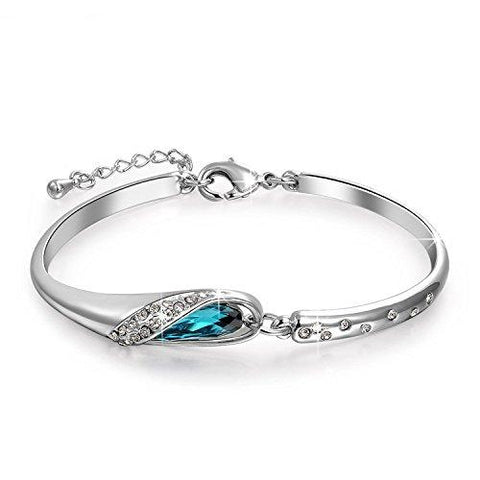 YouBella Jewellery Valentine Collection Designer Crystal Dark Blue Bangle Bracelet For Girls