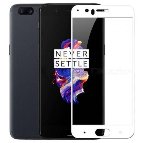 Plus Pro Hd+ Crystal Clear Full Screen Coverage Tempered Glass Screen Protector For Oneplus 5 - White - NEIGHBOUR JOY