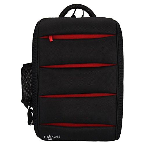 Maxbell 15.6 inch Rectangular Laptop Notebook Bag Backpack Tough Hard Strong for Men Women Unisex (Black and Red) - NEIGHBOUR JOY