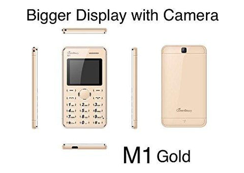 Green Berry M1 Credit Card phones Black & Gold Colour | 2 MP Camera,Full Size Display,6.8 mm Ultra slim, Simcard/FM/MP3/MP4